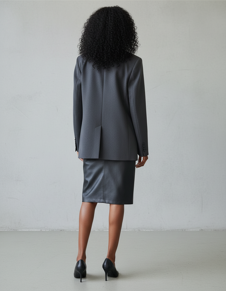 Jupe Simili Cuir Zippée