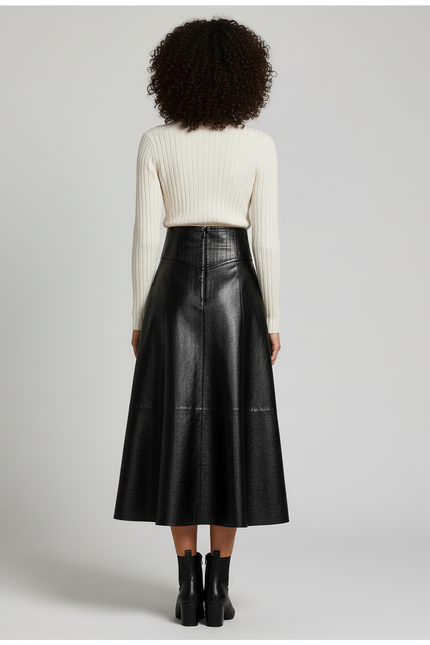 Jupe Noir Cuir Brillant