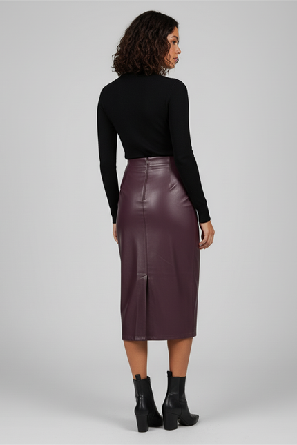 Jupe Burgundy Cuir