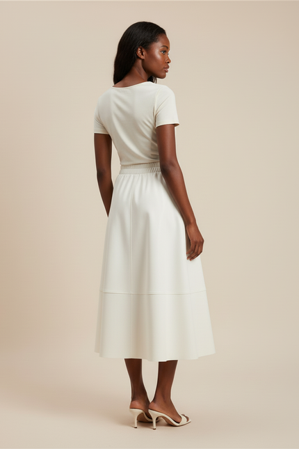 Jupe Midi Effet Cuir