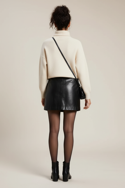 Jupe Cuir Noire Mini Chic