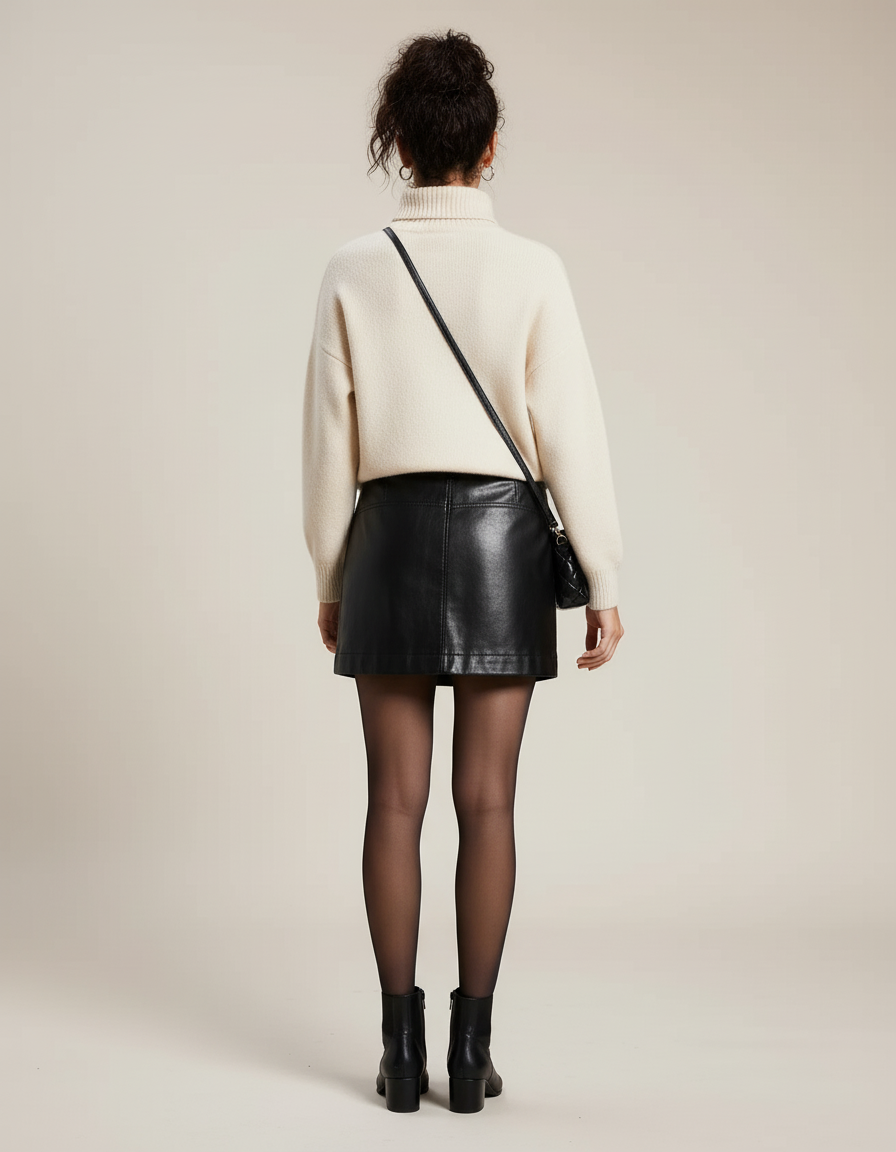 Jupe Cuir Noire Mini Chic
