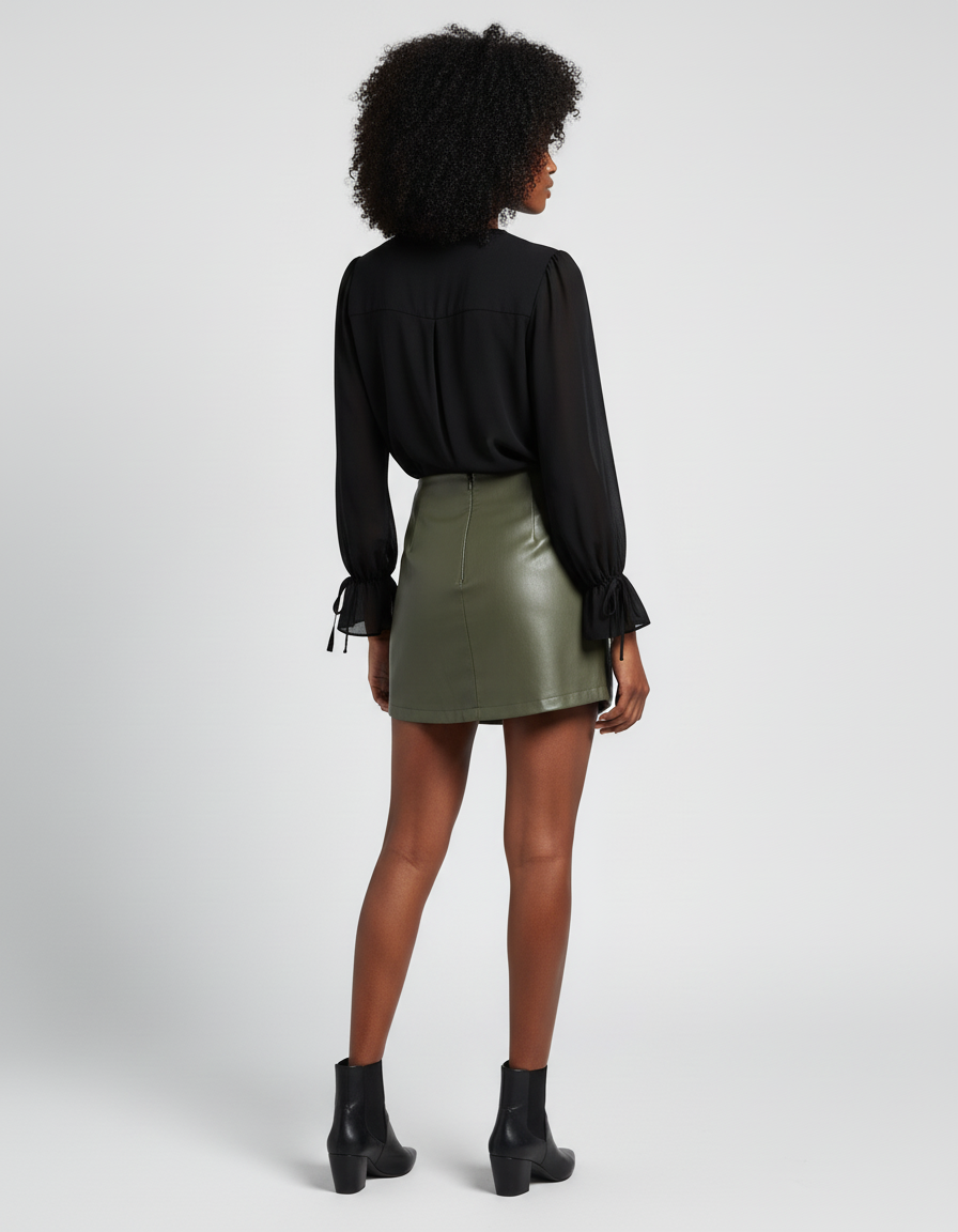 Jupe Cuir Kaki