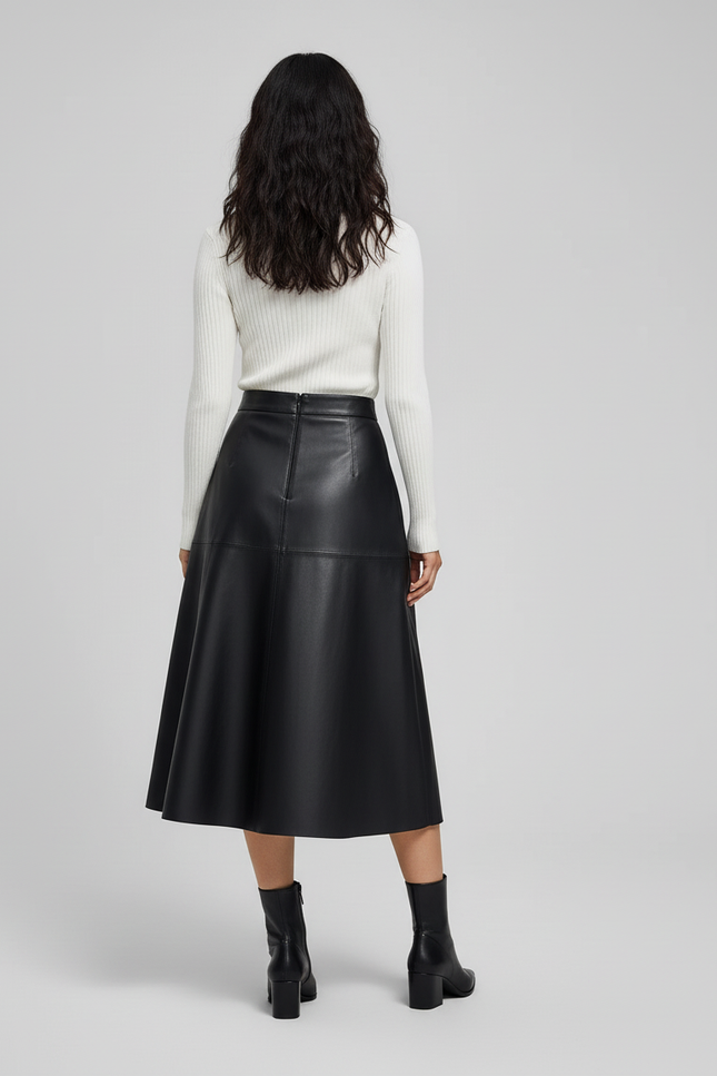 Jupe Corolle Cuir