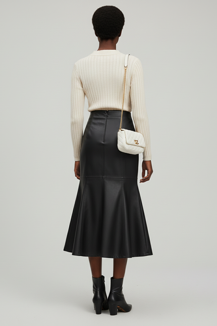 Jupe Cuir Taille Haute Sirène Élégante