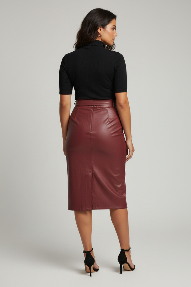 Jupe Simili Cuir Noeud