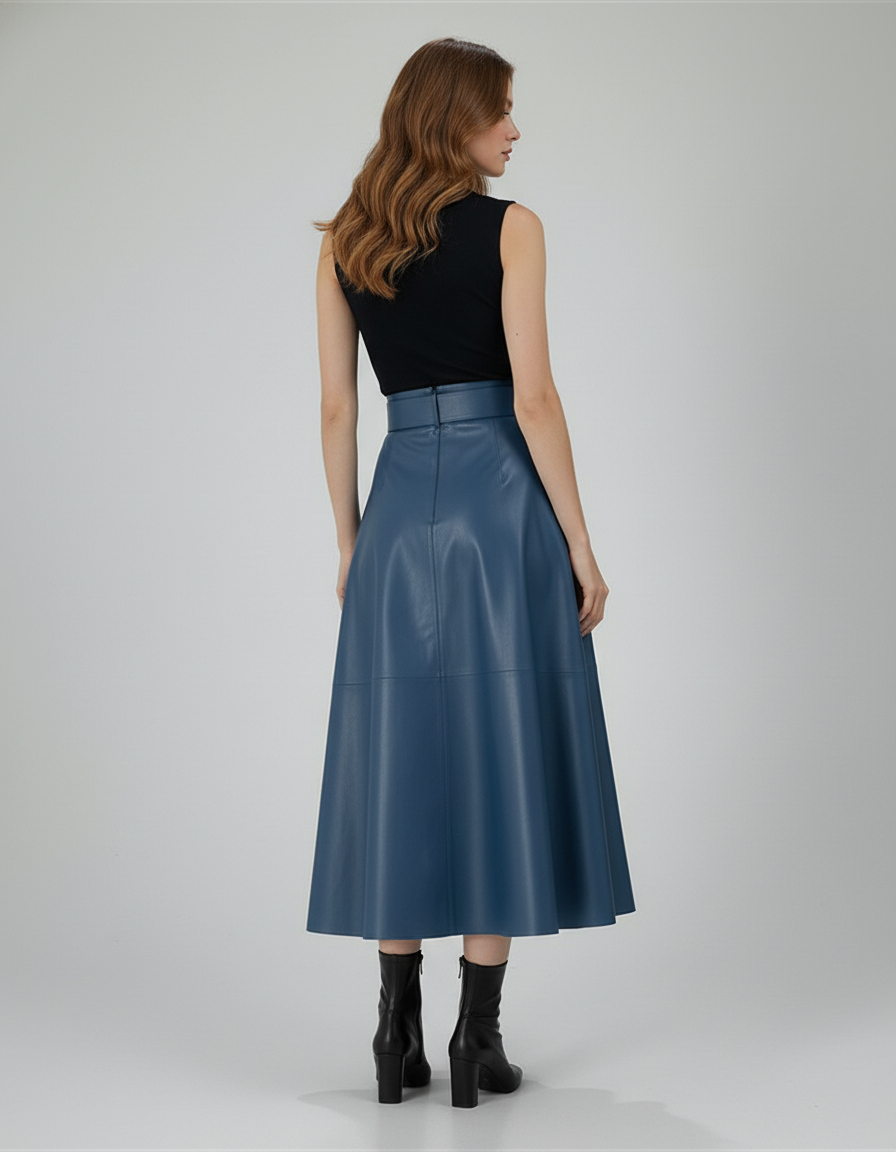 Jupe Longue Effet Cuir