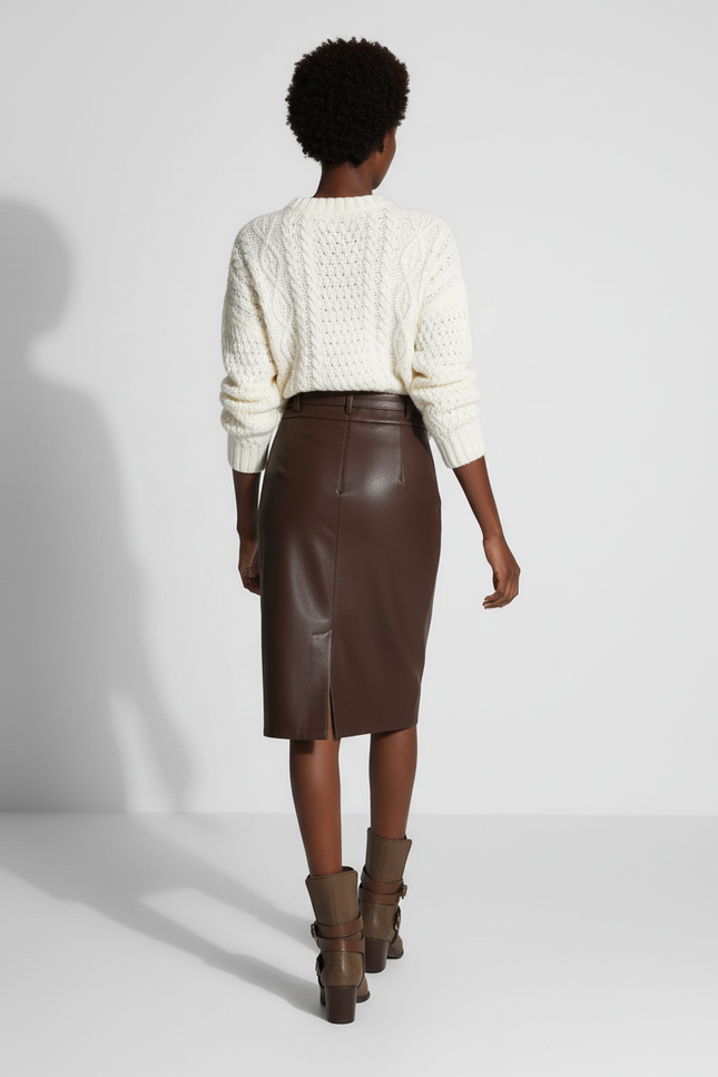 Jupe Cigarette Cuir