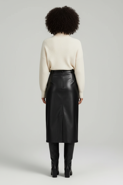 Jupe Longue Cuir Fendue