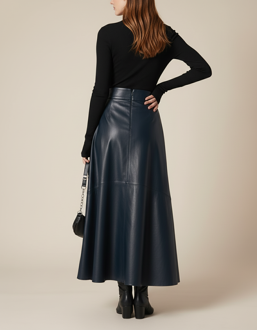 Jupe Cuir Marine