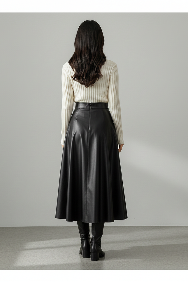 Jupe Noire En Cuir