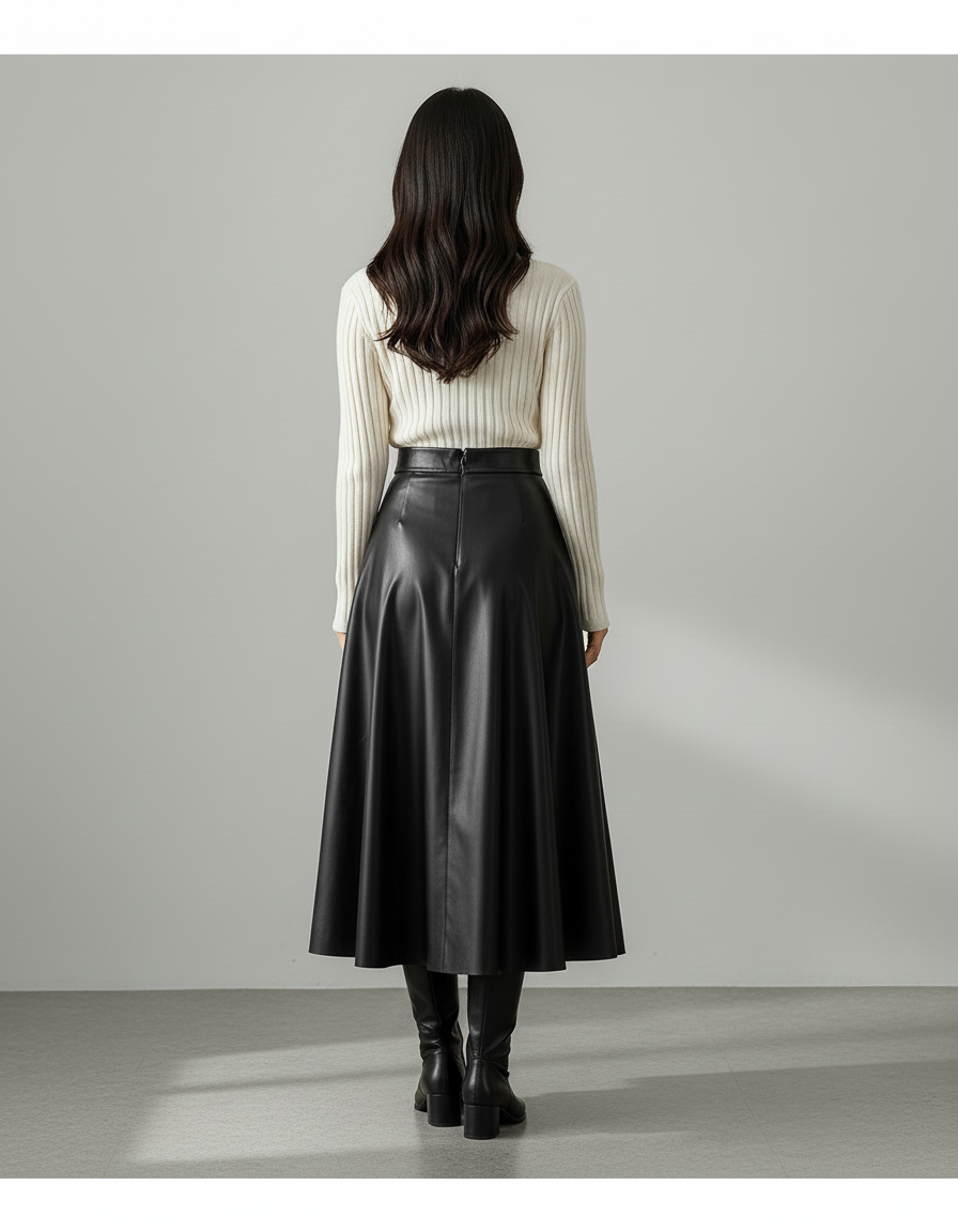 Jupe Noire En Cuir