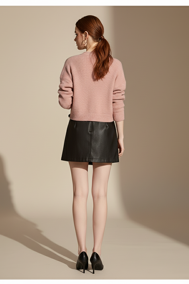 Jupe Noire Cuir Femme