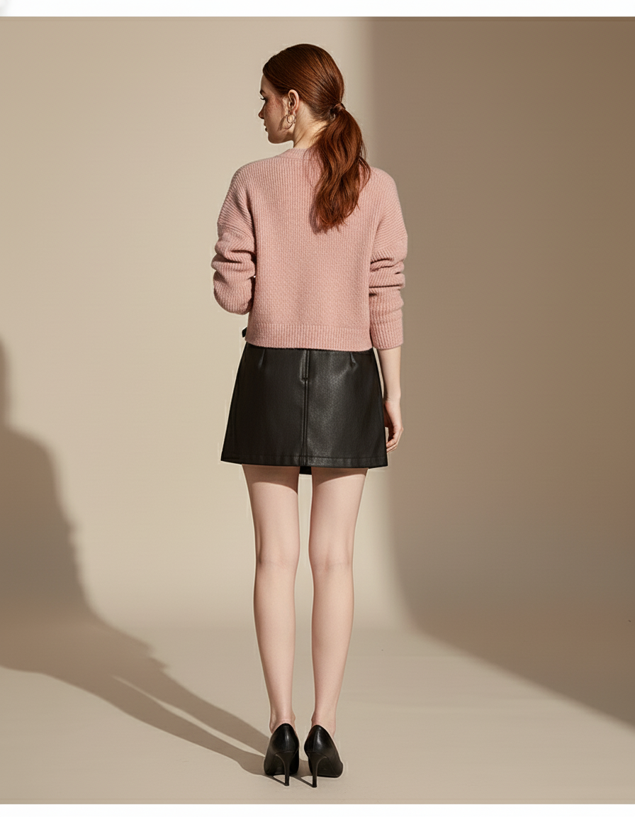 Jupe Noire Cuir Femme