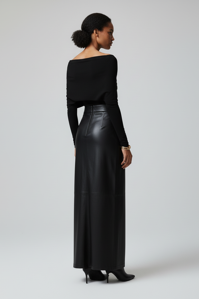 Jupe Crayon Longue Cuir