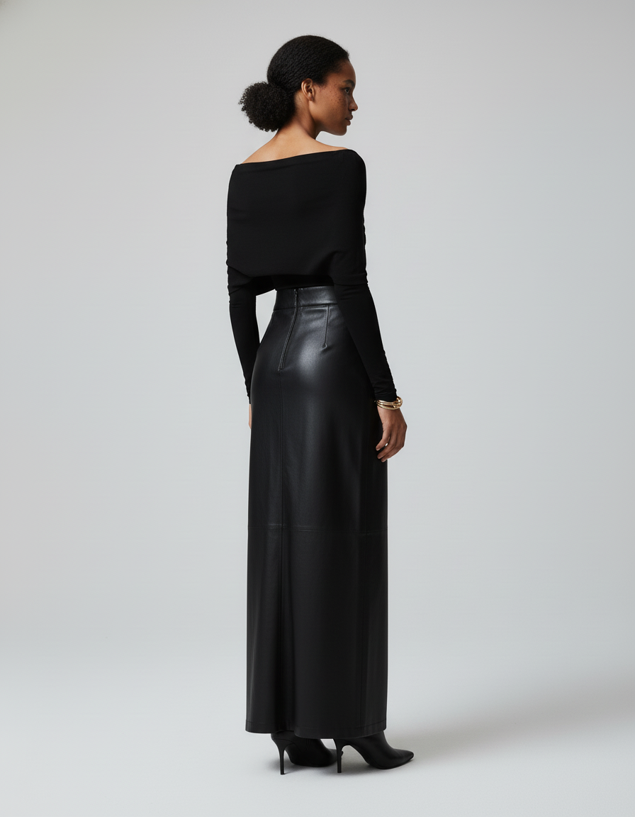 Jupe Crayon Longue Cuir