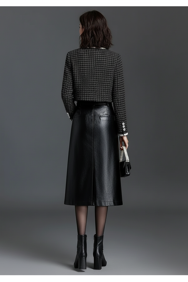 Jupe En Cuir Trapèze