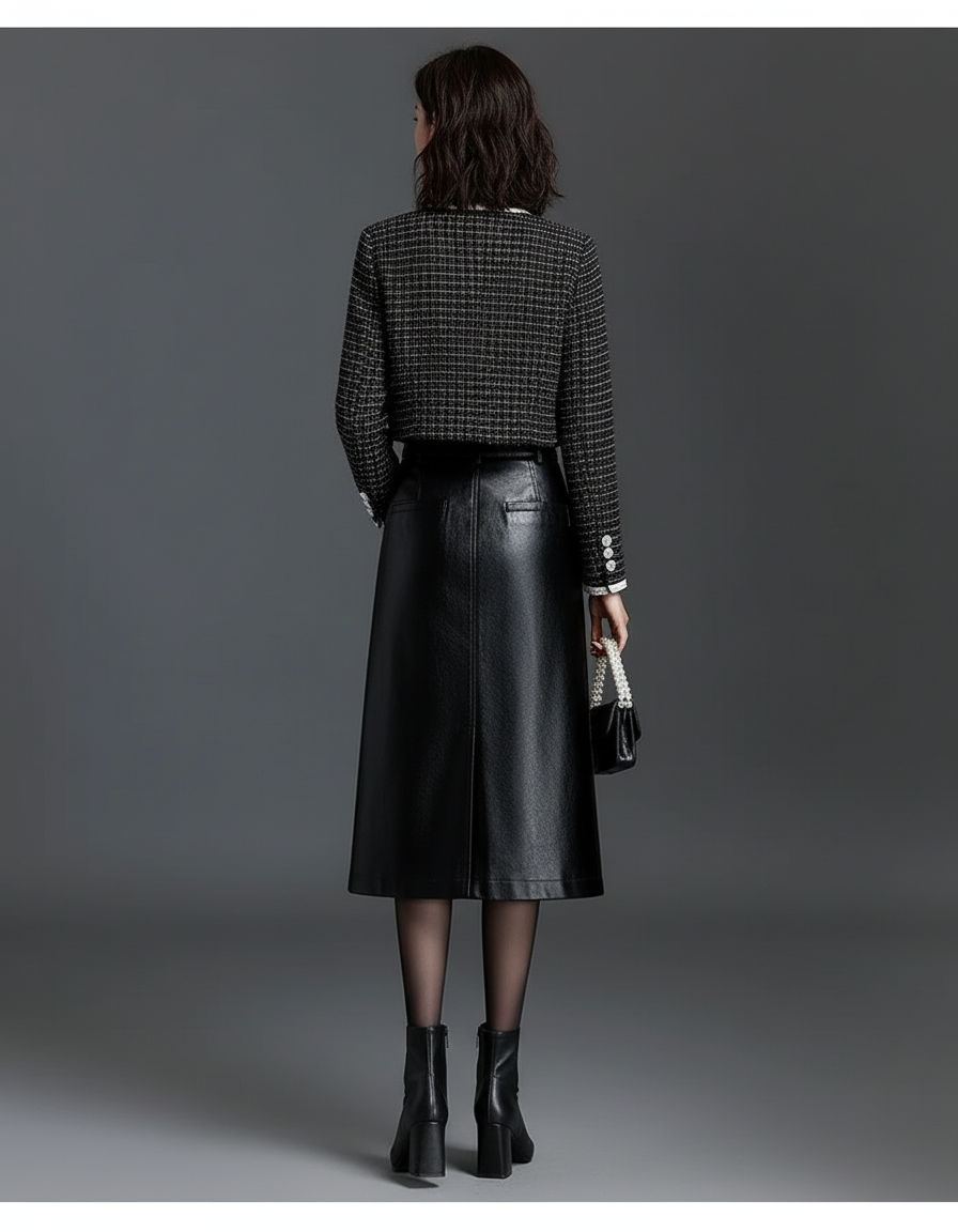 Jupe En Cuir Trapèze