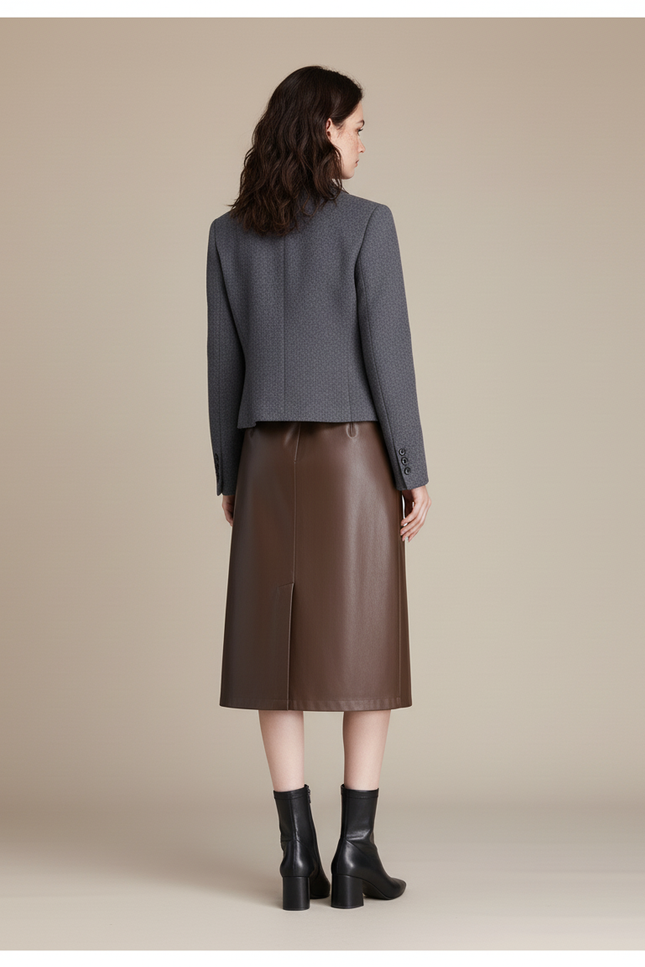 Jupe En Cuir Longue Crayon