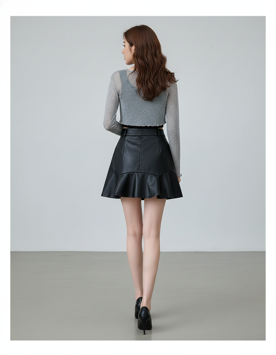 Jupe Cuir Asymétrique