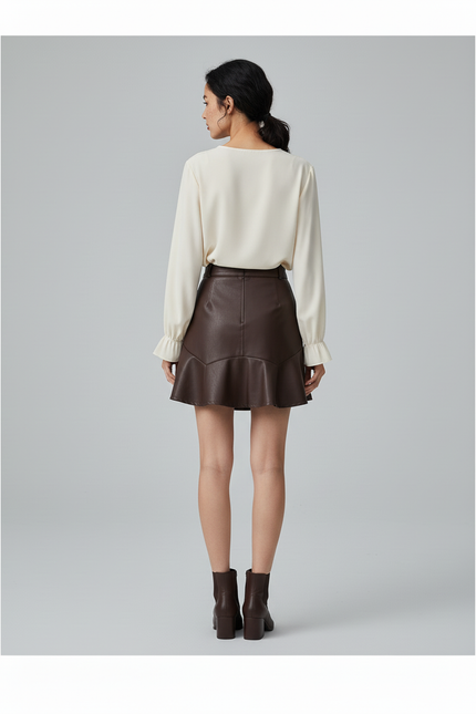 Jupe Volant Cuir