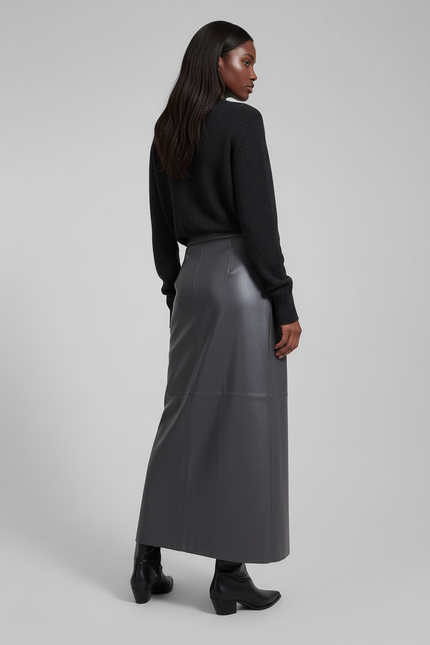 Jupe Cuir Boutonnée