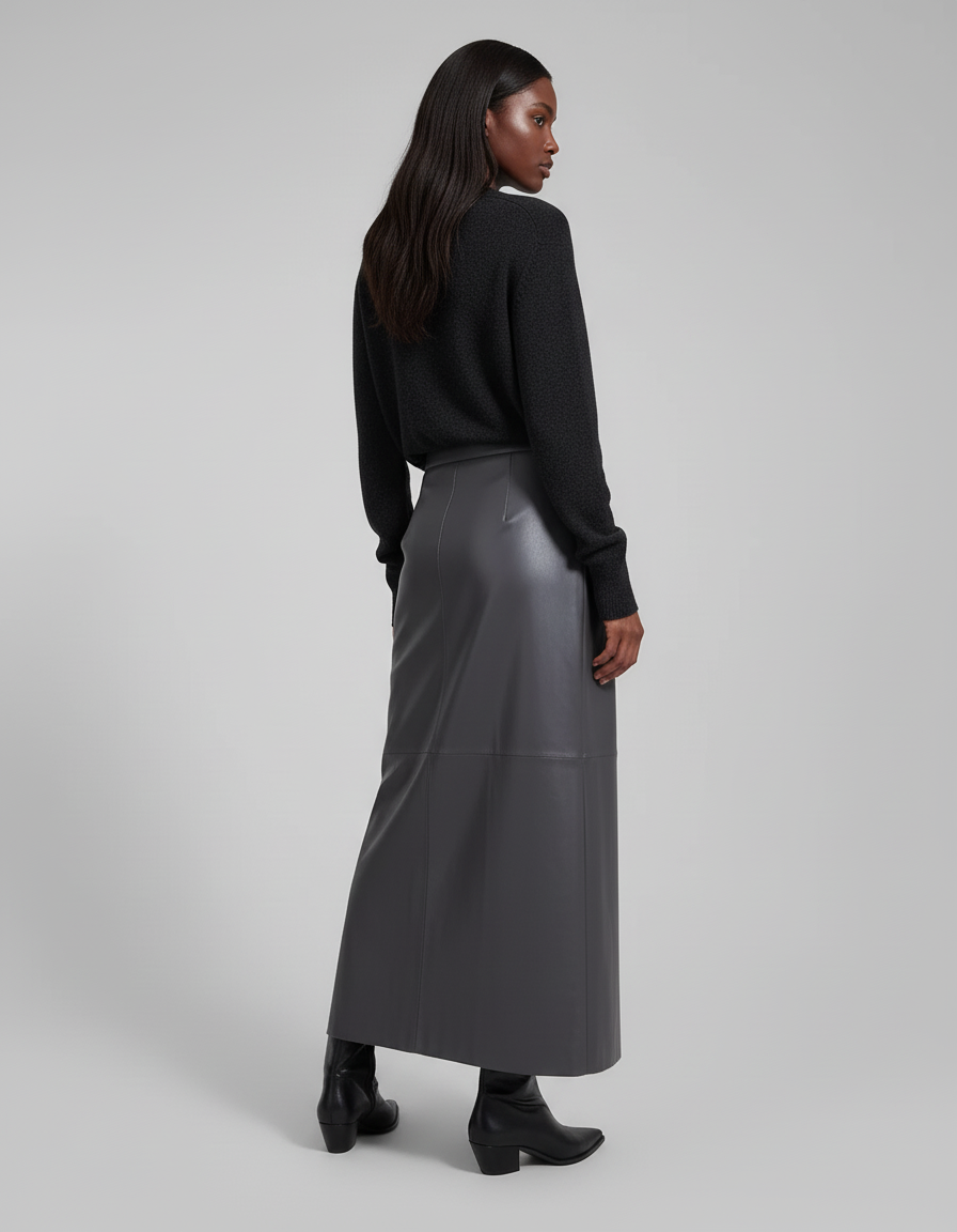 Jupe Cuir Boutonnée