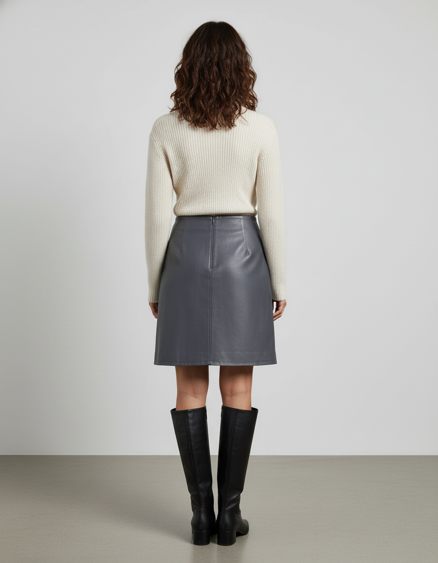 Jupe Trapeze Cuir Femme