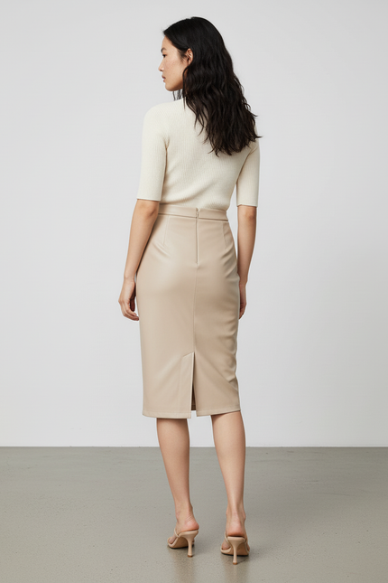 Jupe Portefeuille Simili Cuir