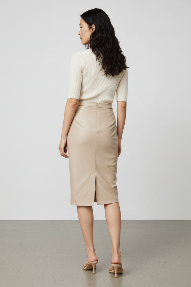 Jupe Portefeuille Simili Cuir