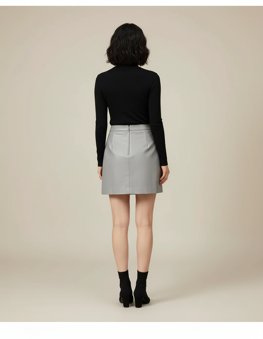 Jupe En Cuir Et Bottines