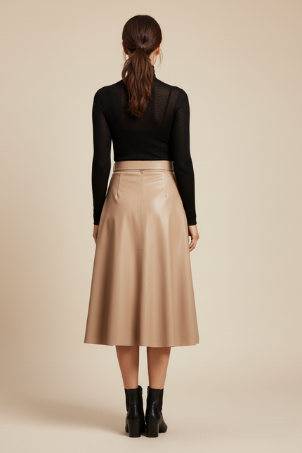 Jupe Cuir Beige
