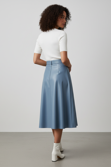 Jupe Cuir Bleu
