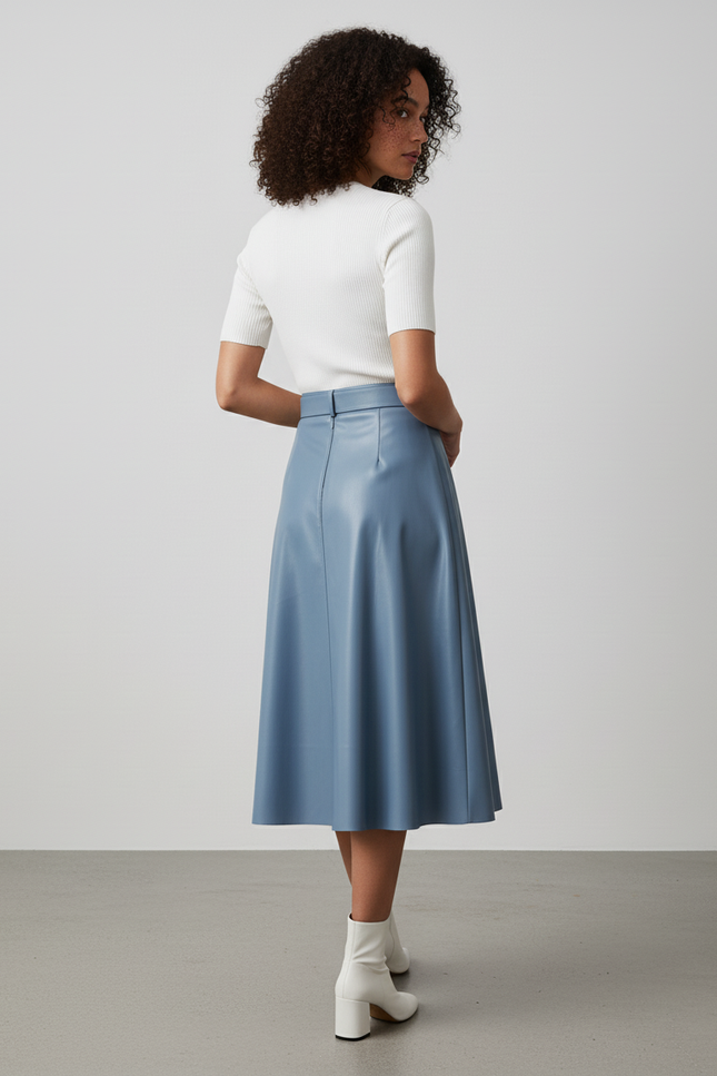 Jupe Cuir Bleu