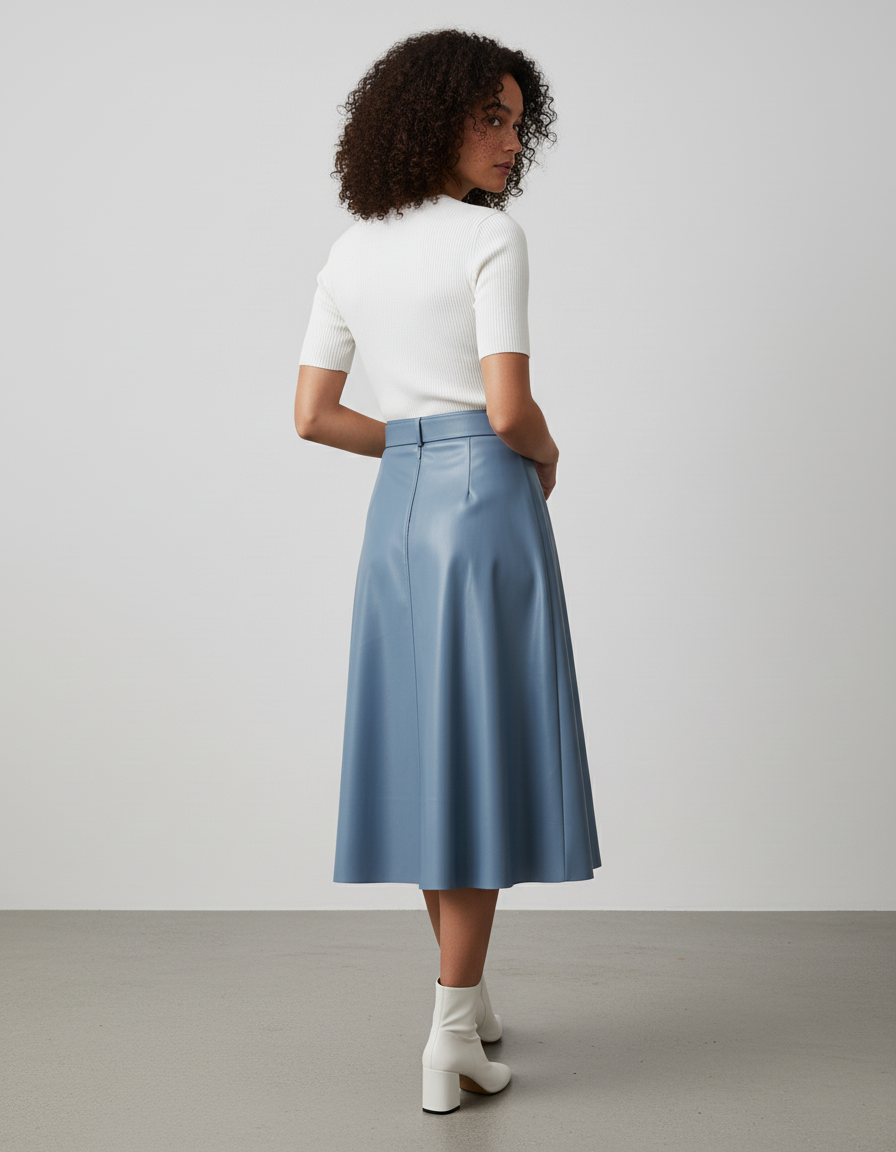 Jupe Cuir Bleu