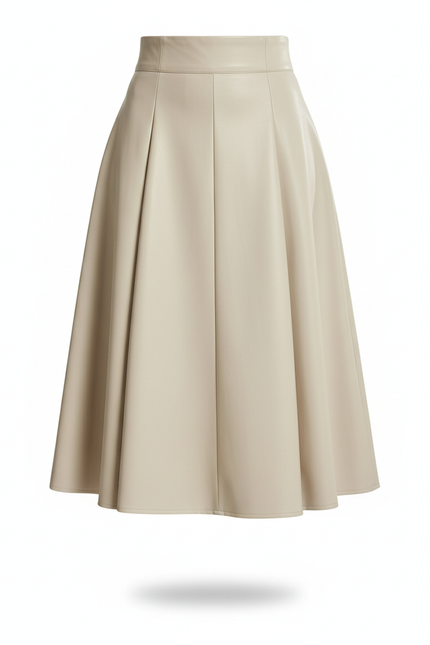 Jupe Trapèze Simili Cuir