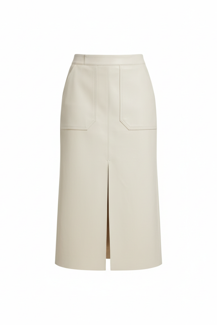 Jupe Crayon Mi Longue Cuir