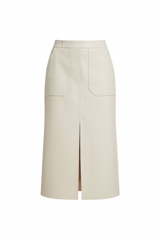 Jupe Crayon Mi Longue Cuir