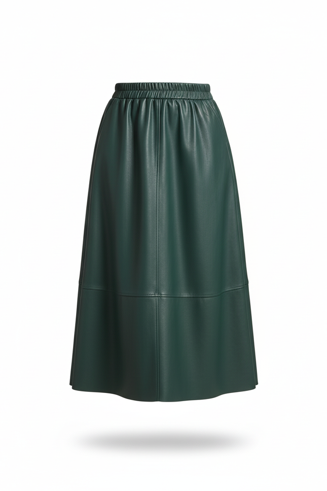 Jupe Simili Cuir Vert