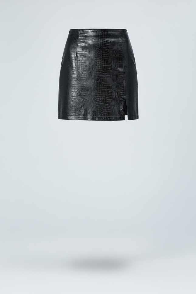 Jupe Simili Cuir Croco