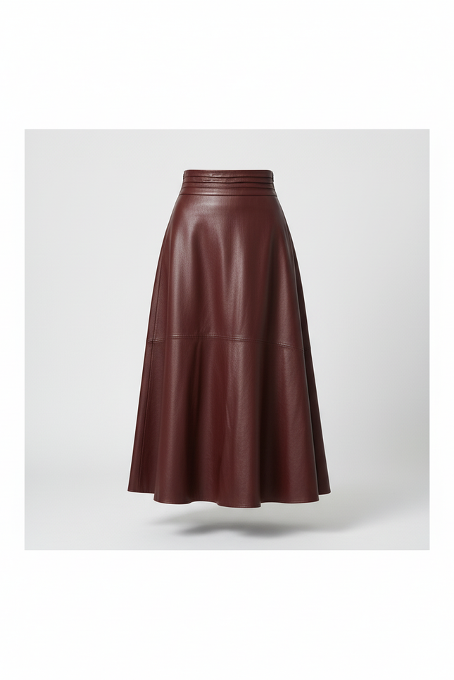 Jupe Cuir Burgundy