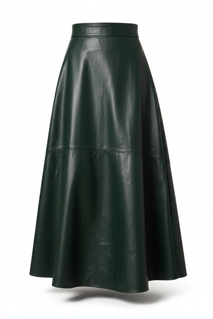 Jupe Simili Cuir Vert Sapin