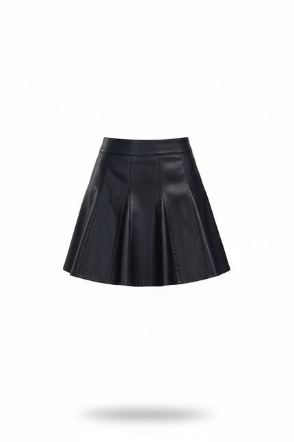 Jupe Patineuse Noir Cuir
