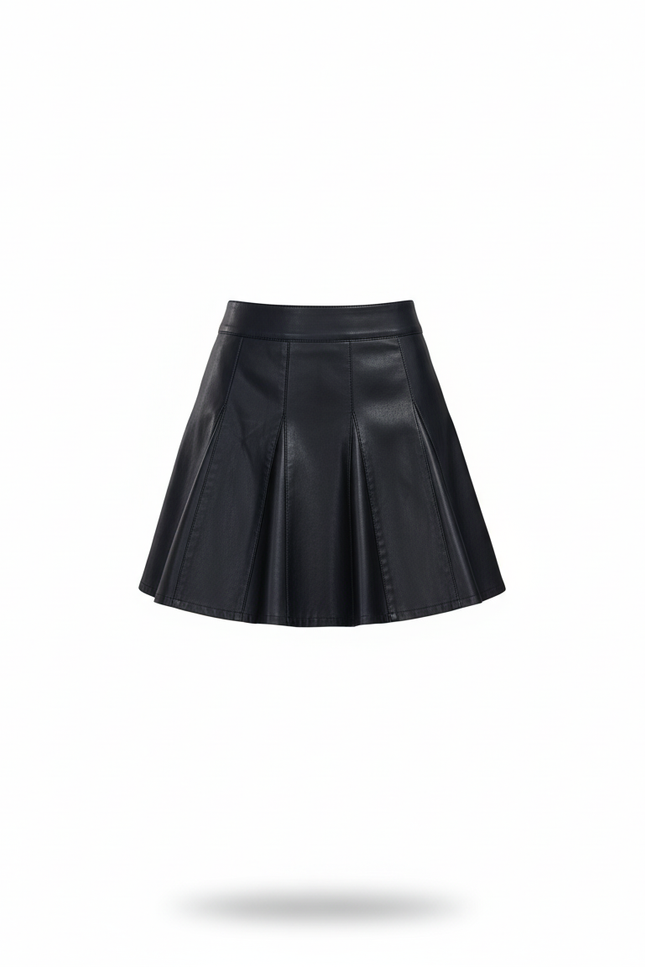 Jupe Patineuse Noir Cuir