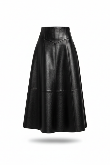 Jupe Noir Cuir Brillant