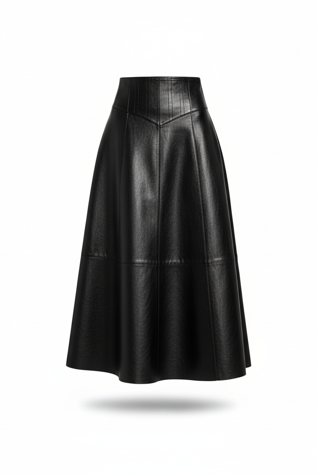 Jupe Noir Cuir Brillant