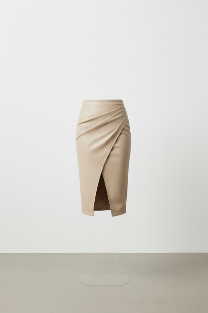 Jupe Cuir Drapée