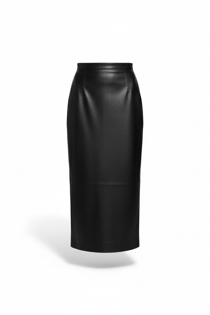 Jupe Cuir Noire Midi Élégante