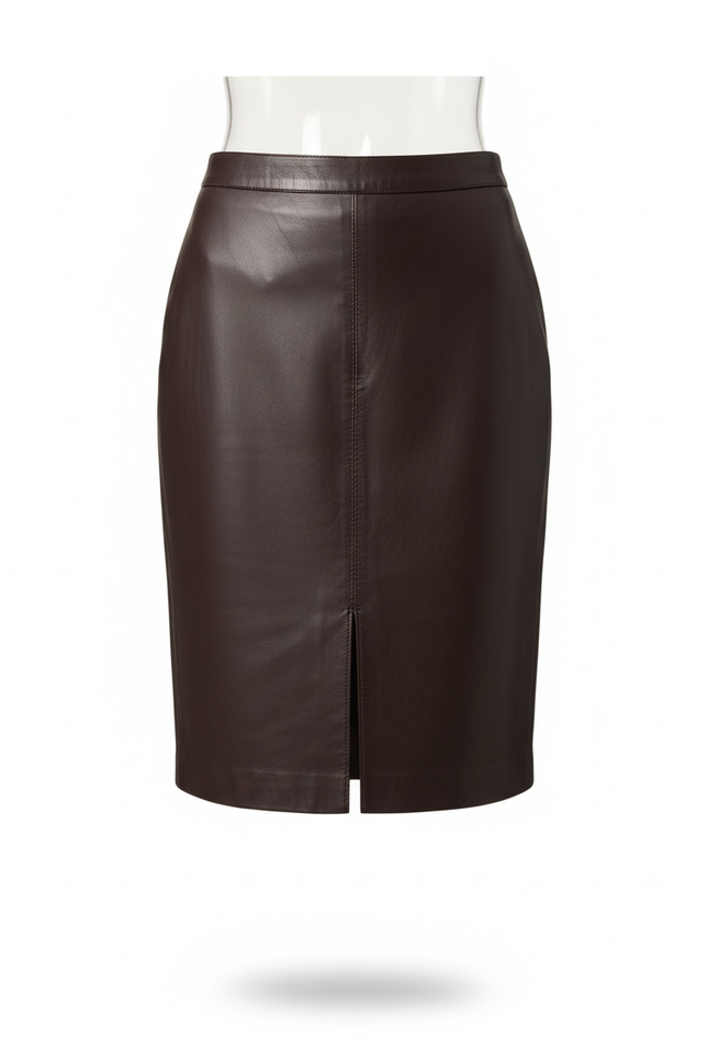 Jupe Crayon Cuir Véritable