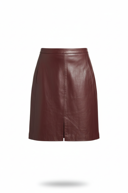 Jupe Cuir Bordeau